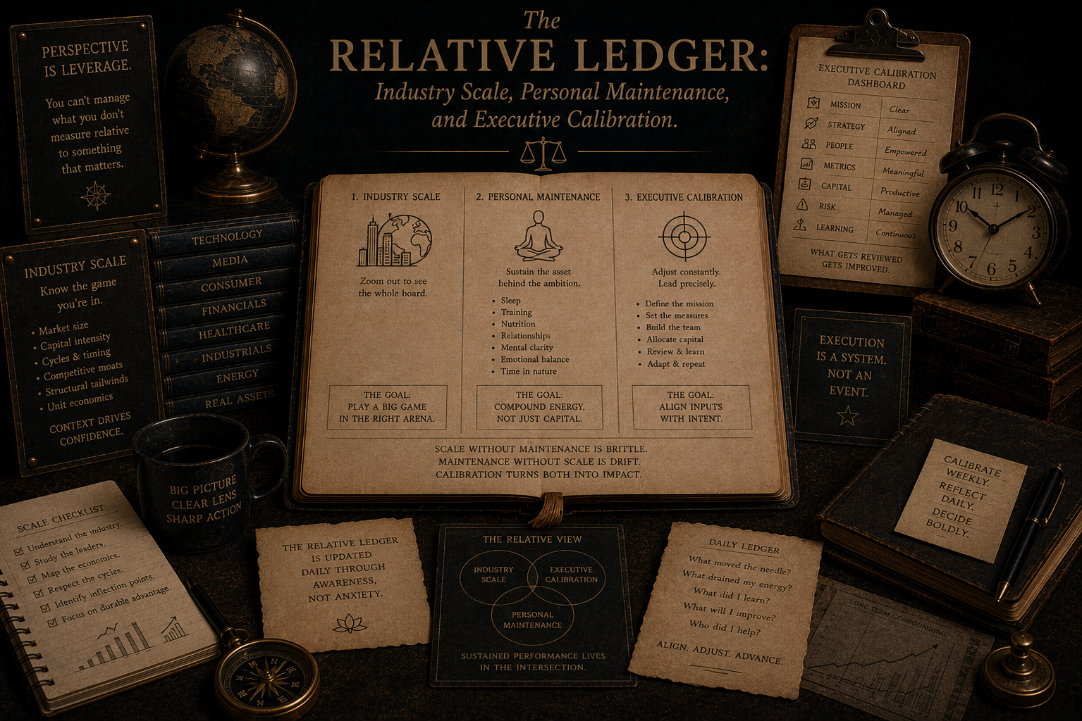 The Relative Ledger: Industry Scale, Personal Maintenance, and Executive Calibration.