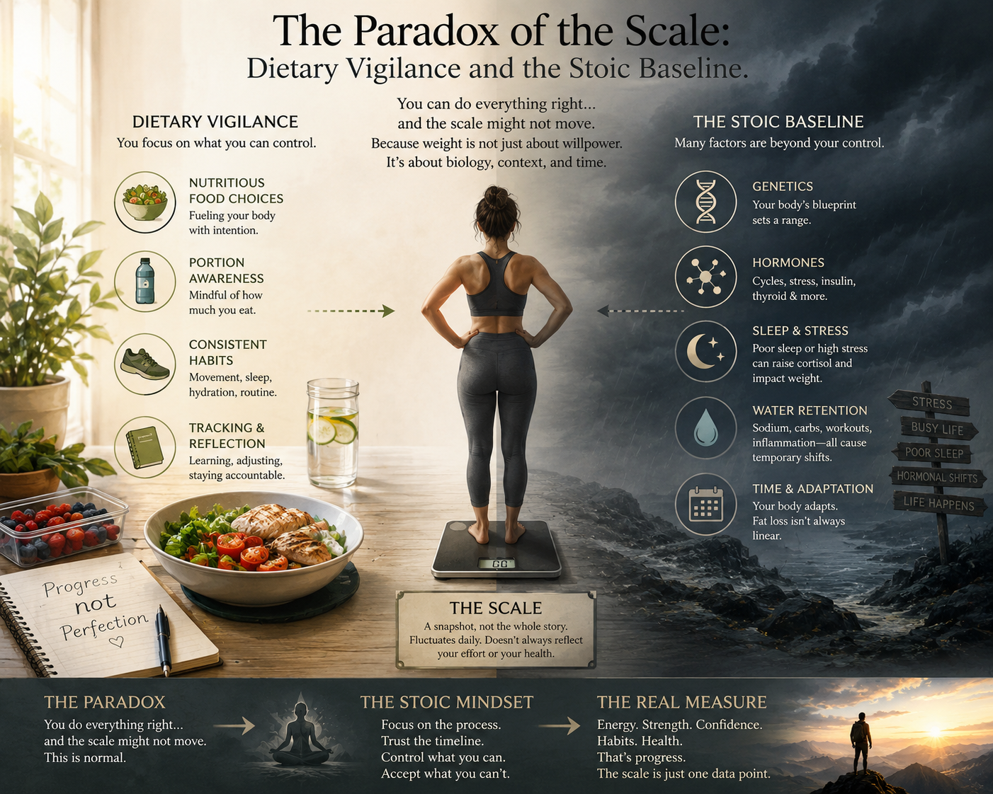The Paradox of the Scale Dietary Vigilance and the Stoic Baseline.